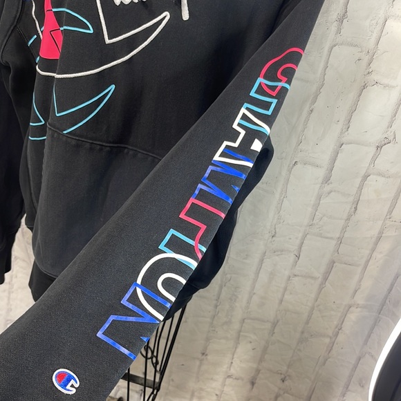 Champion Reverse Weave Hoodie Sweatshirt Vintage Embroidered Spellout - Picture 5 of 14